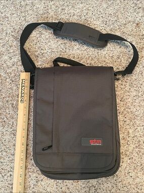 STM Black Crossbody Messenger Laptop Bag
